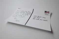 1000 Miles Postcard verso with custom textwork by Jason Jaworski